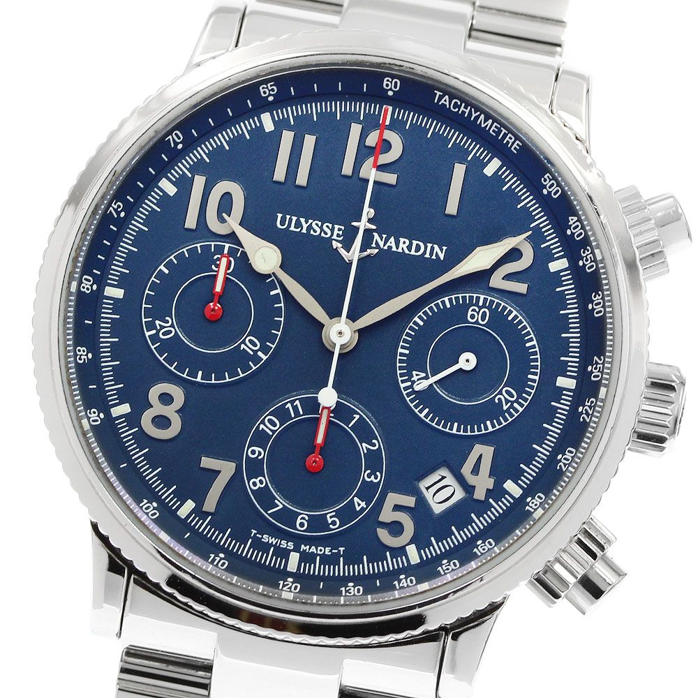 ユリス・ナルダン Ulysse Nardin 353-22 マリーン クロノグラフ 自動巻き メンズ 保証書付き_960712
