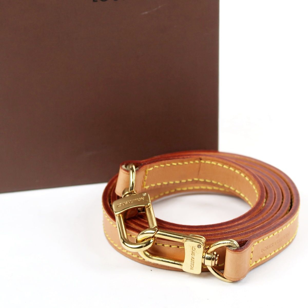 【美品】LOUIS VUITTON ヴィトン モノグラム ショルダーストラップのみ ヌメ革 バッグ レザー【JB55】