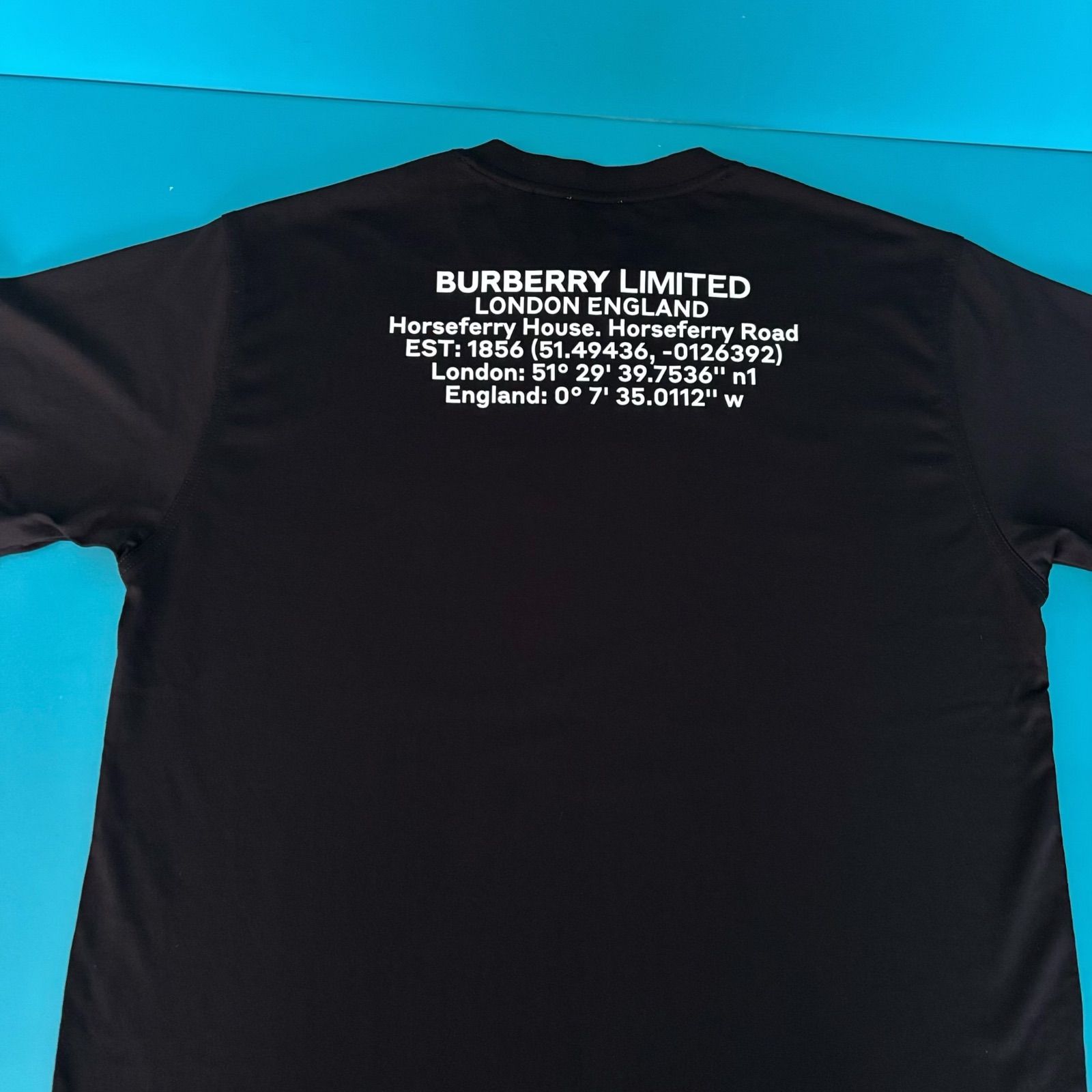 1048　BURBERRY バーバリー ホースフェリー プリント オーバーTシャツ ブラック 黒　XXS　Mサイズ相当
