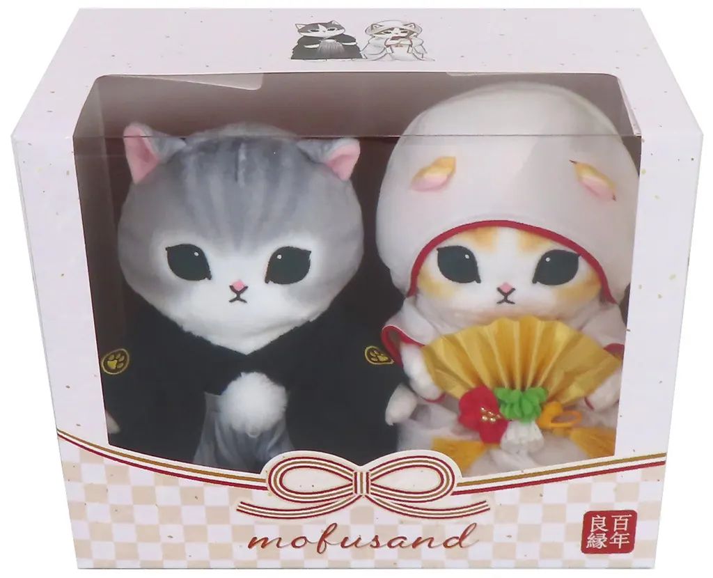 中古】ぬいぐるみ 花嫁にゃん＆花婿にゃん にゃんこの和装ウェディング