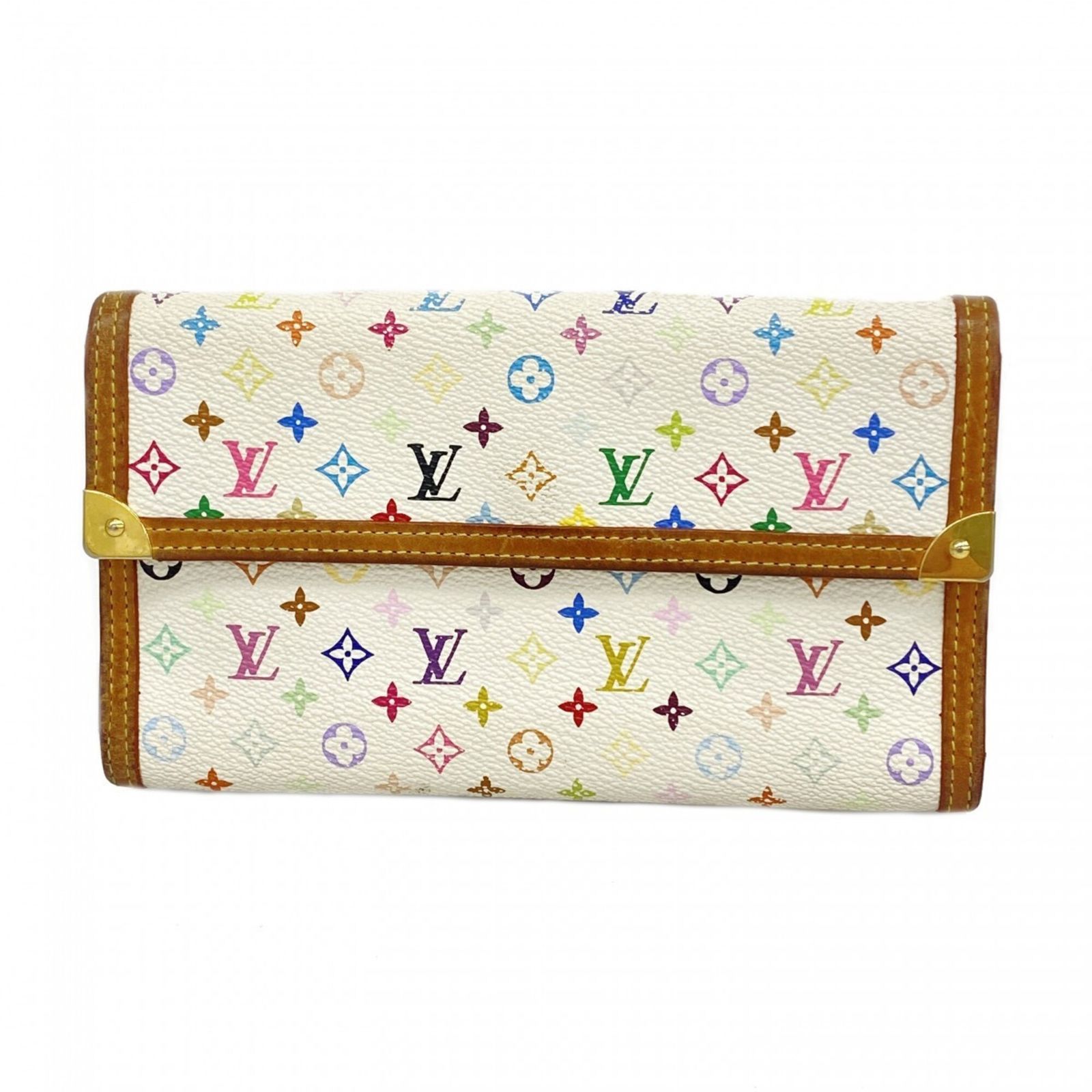 ルイ・ヴィトン(Louis Vuitton) ルイ・ヴィトン 三つ折り長財布 モノグラム・マルチカラー ポルトトレゾールインターナショナル M92659 ブロンレディース