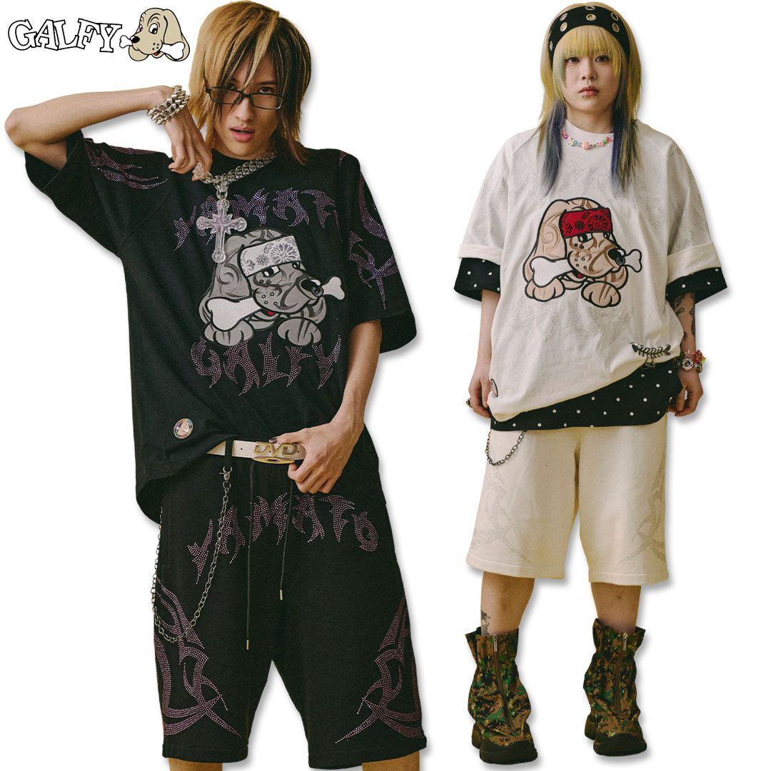 ガルフィー GALFY ピカピカ族 Tシャツ ＆ ピカピカ族 ショーパン SETUP 上下セット 162085 162086 DOG メンズ レディース ギャル 春夏 26SS