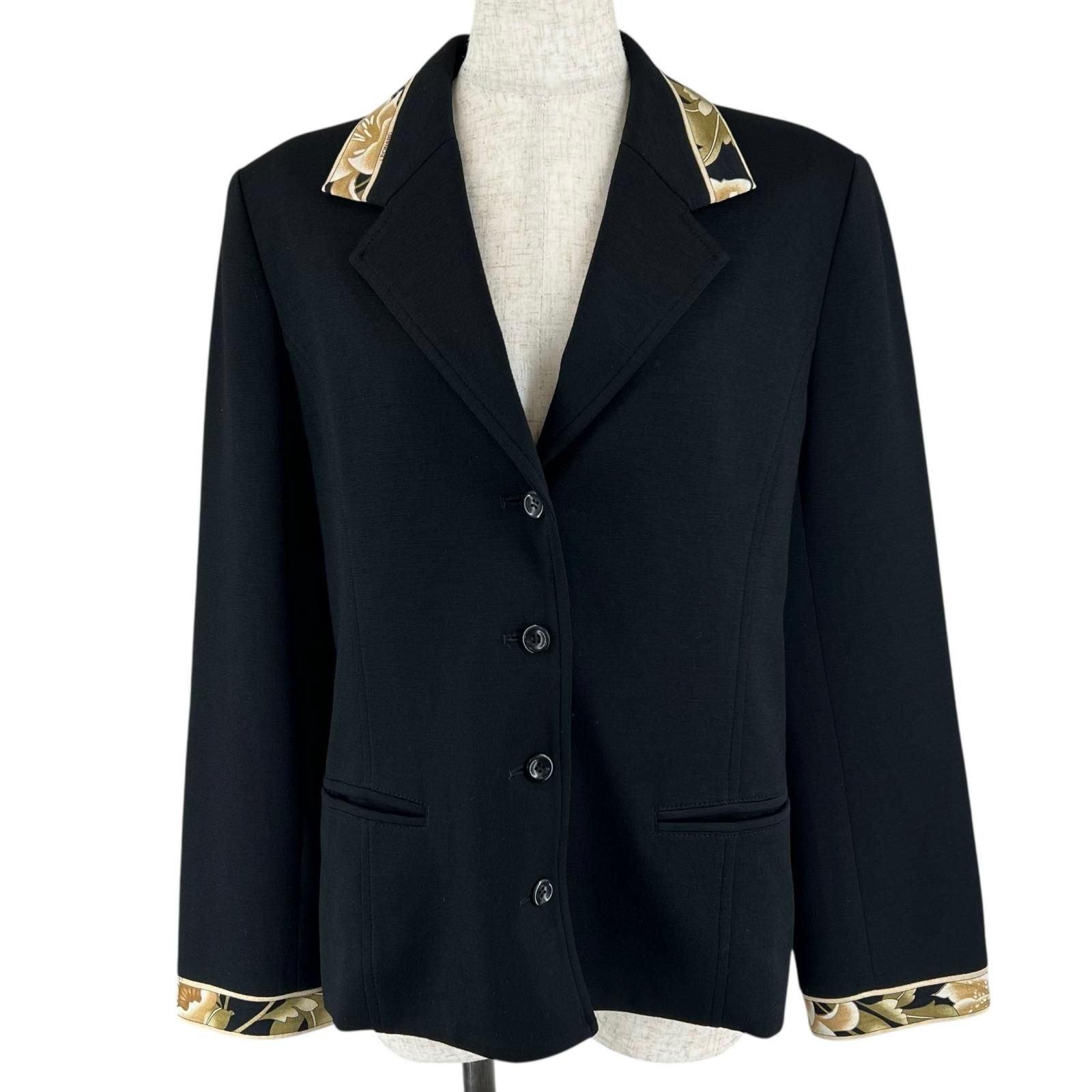 極美品△LEONARD FASHION レオナール ファッション ウール100％ 花柄