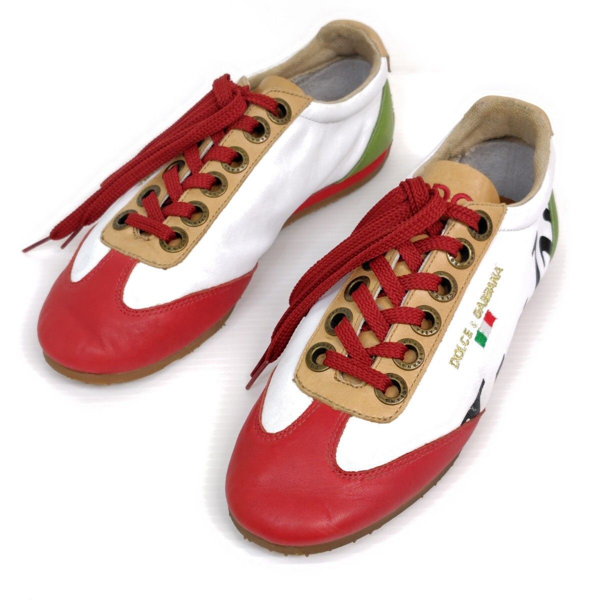 DOLCE&GABBANA ドルチェアンドガッバーナ D&G ドルガバ GYM スニーカー 6 ローカット イタリアンカラー 国旗 レア品