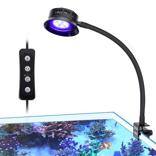 【新品】hygger 海水魚ライト サンゴライト 30-50cm水槽に適合 水槽ライト 海水 3光色モード 6/9/12Hタイマー 5段階調光 フルスペクトル 静音 LPS SPS サンゴ飼育 LED 青色光 UV アクアリウム 照明 30W