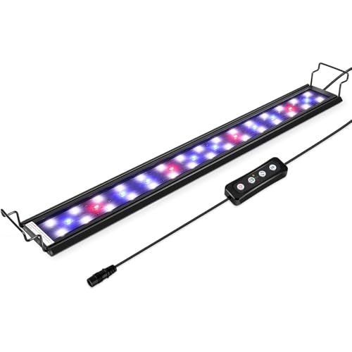 【新品】hygger 水槽ライト アクアリウムライト LED 熱帯魚ライト 水槽用 60LED 70CM 90CM 3つの照明モード 明るさ調整 タイマー付き 観賞魚飼育 水草育成 スライド式 70~90cm水槽対応 省エネ 長寿命 20W