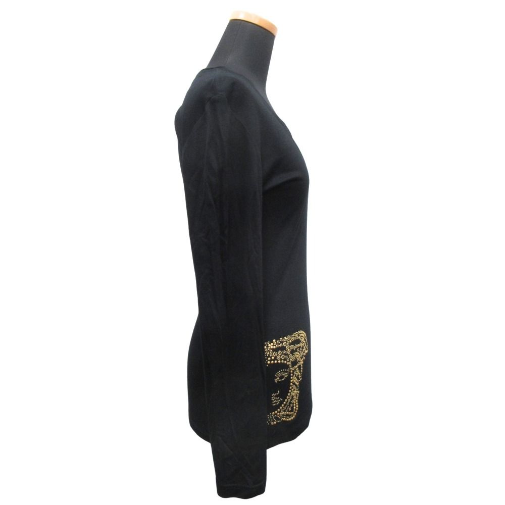 美品 VERSACE ヴェルサーチ メデューサロゴ スタッズ Vネック Tシャツ