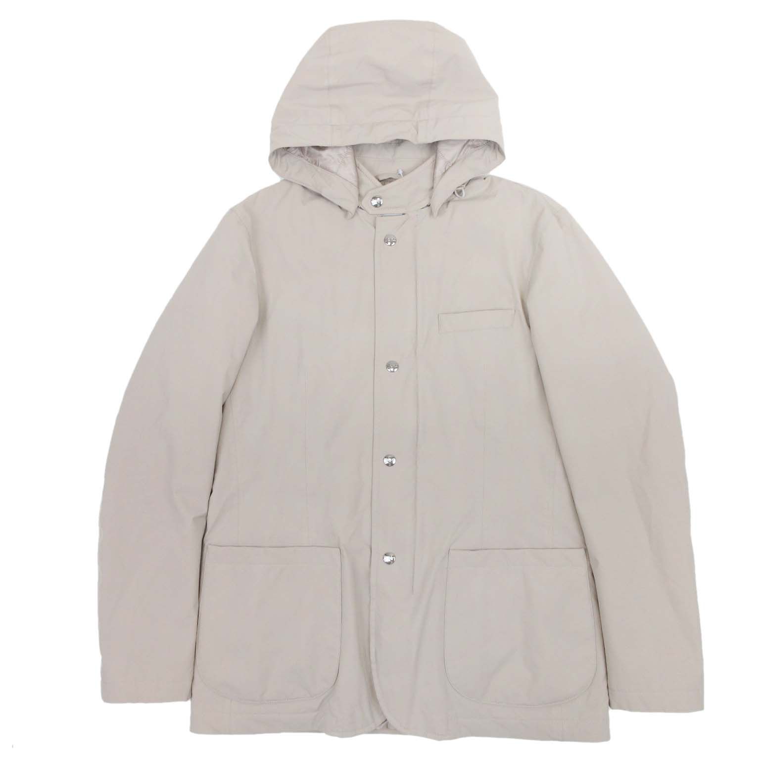 新品同様 Herno RESORT ヘルノ リゾート パッカブル トラベルジャケット ブルゾン アウター 中綿 ナイロン ジップアップ 46 ベージュ メンズ 古着 中古 USED