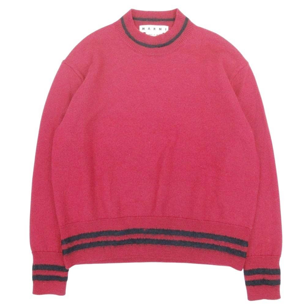 美品 MARNI マルニ 17aw Wool Mohair Knit ウールモヘア セーター ニット プルオーバー トップス 長袖 モックネック 48 赤 レッド メンズ 古着 中古 USED 美品 MARNI マルニ 17aw Wool Mohair Knit ウールモヘア セーター