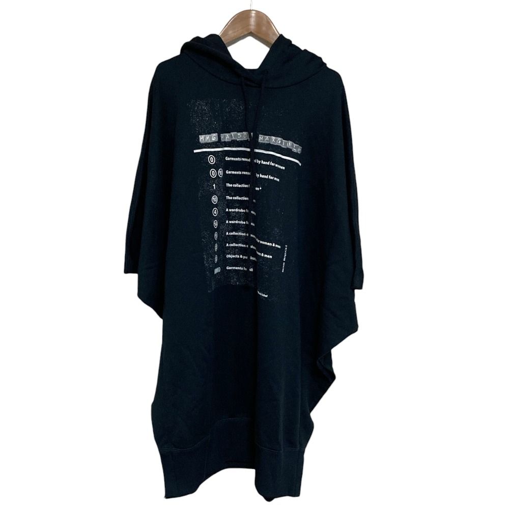 美品 MM6 Maison Margiela エムエムシックス Explanation Post-It フーディ ドレス ワンピース S52CT0654 サイズS ブラック レディース 古着 中古 USED