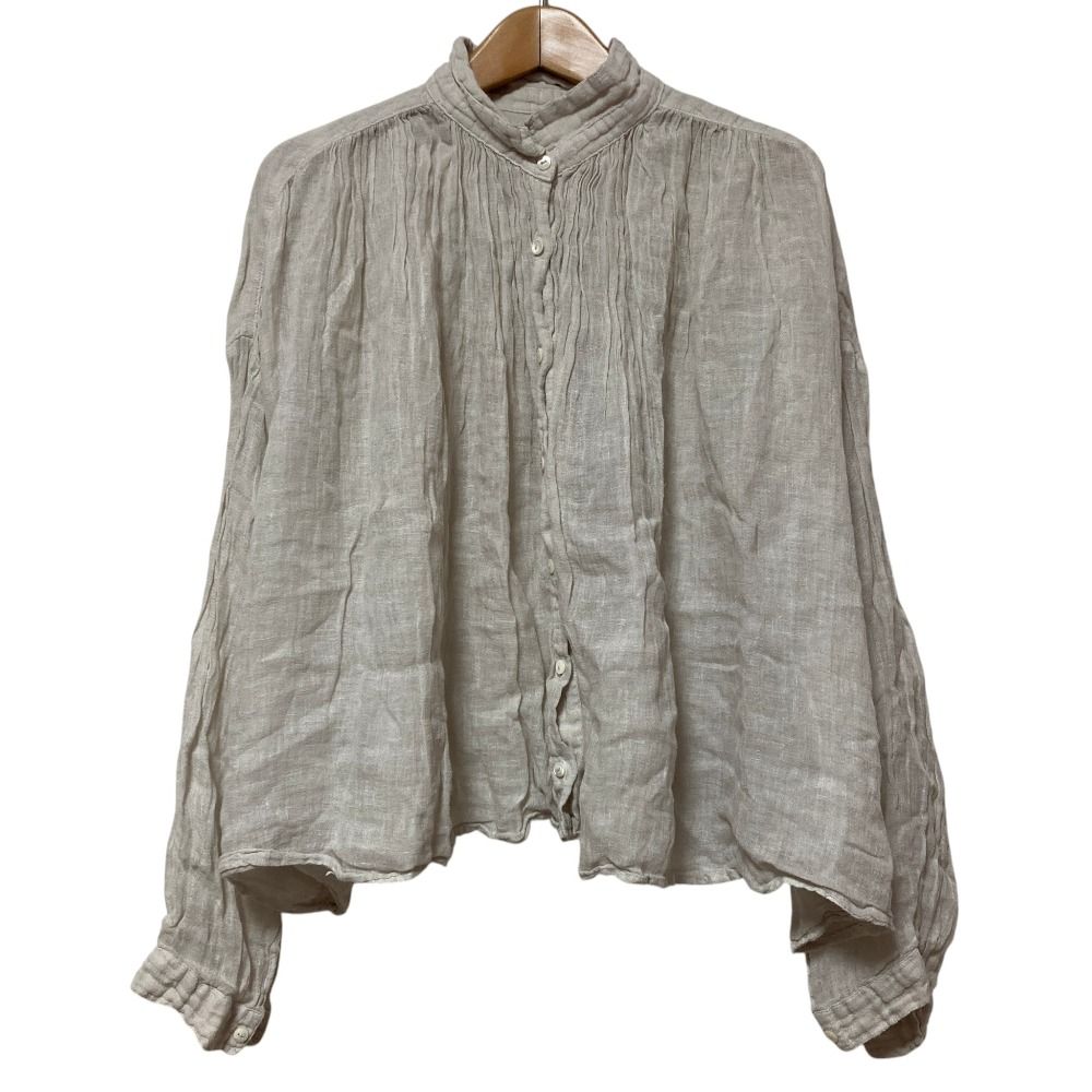 良品 nest Robe ネストローブ リネン 長袖 ブラウス シャツ F ベージュ