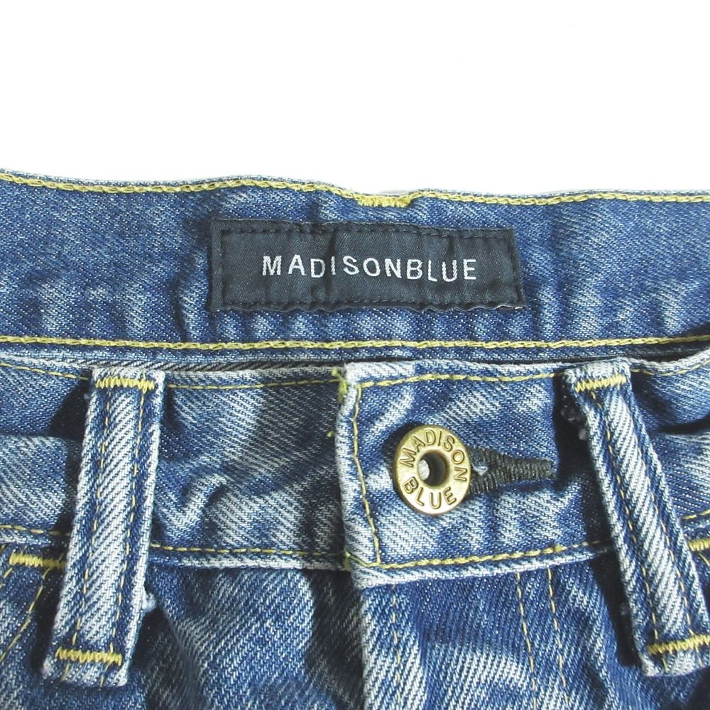 美品 MADISONBLUE マディソンブルー CRASHED SAROUEL PT DENIM デニムパンツ MB224-3001 サイズXXS インディゴブルー レディース 古着 中古 USED