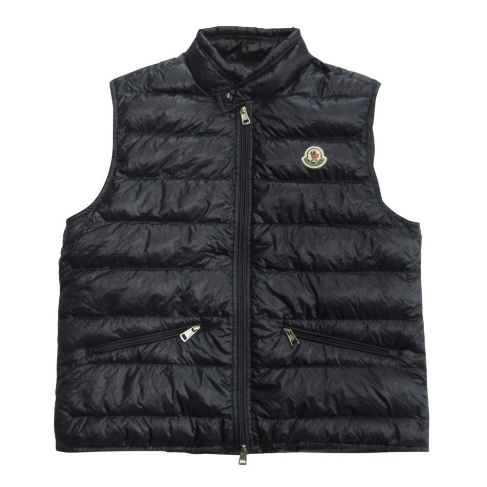 美品 MONCLER モンクレール GUI GILET ギュイ ジレ ダウン ベスト ノースリーブ ジャケット ブルゾン パッカブル 2ネイビー メンズ 古着 中古 USED