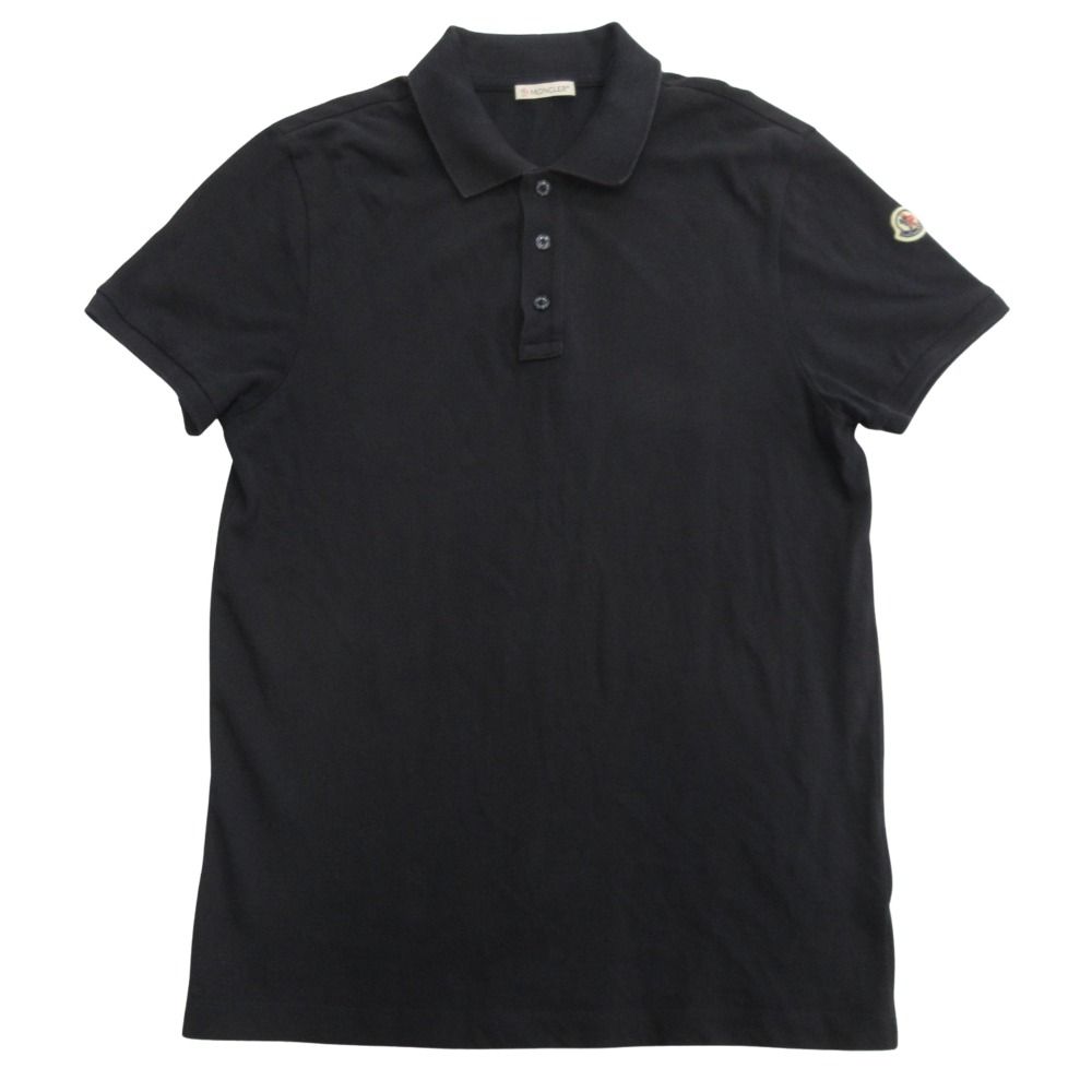 良品 MONCLER モンクレール MAGLIA POLO MANICA CORTA ポロシャツ カットソー 鹿の子 ロゴ ワッペン S ネイビー メンズ 古着 中古 USED 12,597円