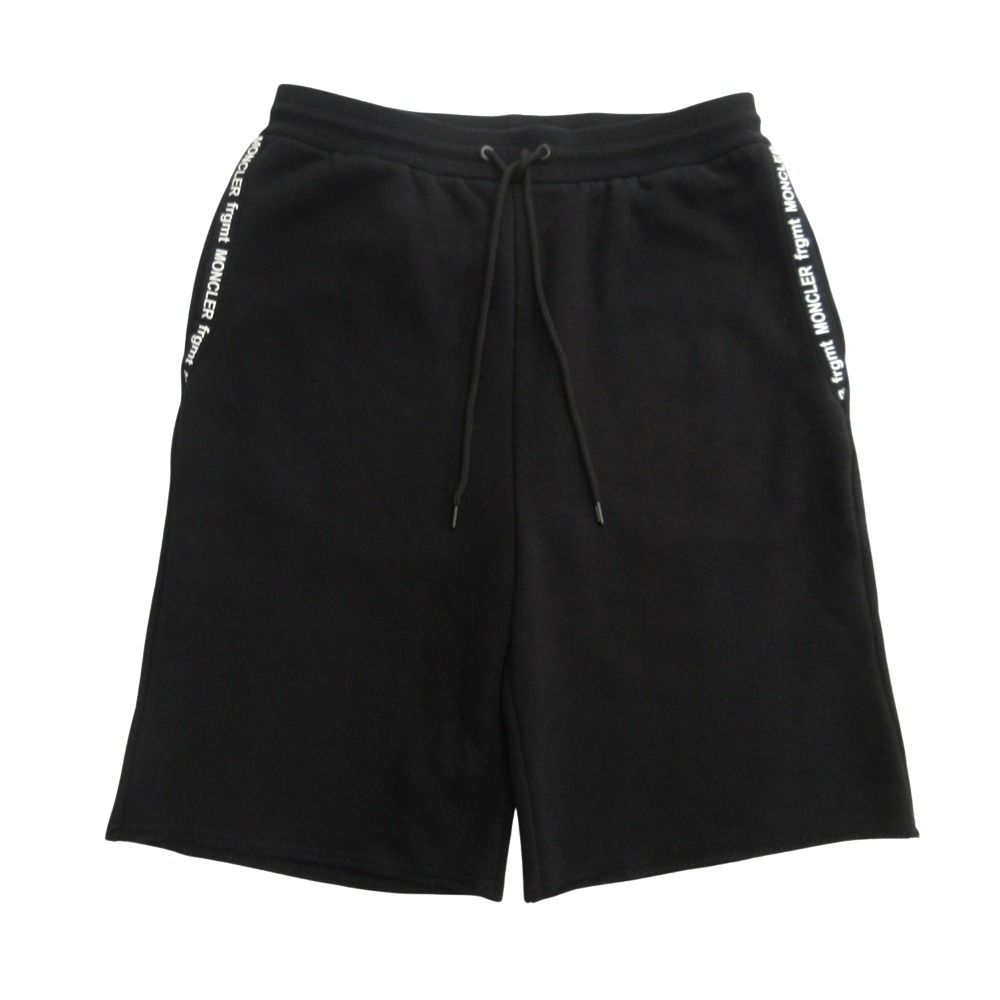 美品 MONCLER GENIUS モンクレール ジーニアス × FRAGMENT フラグメント PANTALONE CORTO スウェット ショート パンツ S 黒 ブラック メンズ 古着 中古 USED