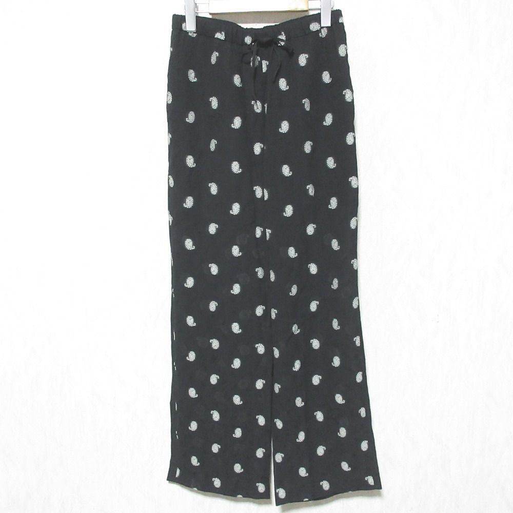 美品 Mame Kurogouchi マメクロゴウチ Paisley Jacquard Trousers イージーパンツ MM21PF-PT711 サイズ2 ブラック レディース 古着 中古 USED