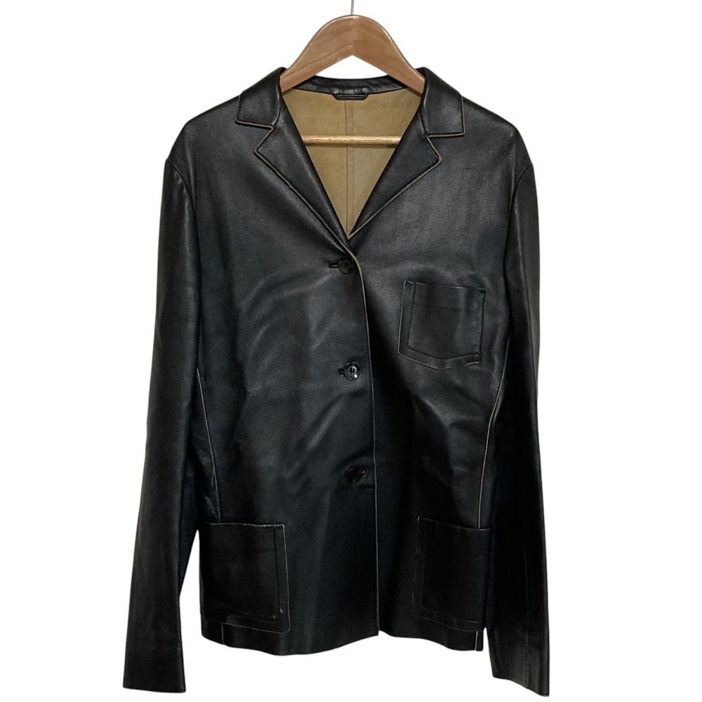 良品 JIL SANDER ジルサンダー ラムレザー ジャケット サイズ36 ブラウン レディース 古着 中古 USED