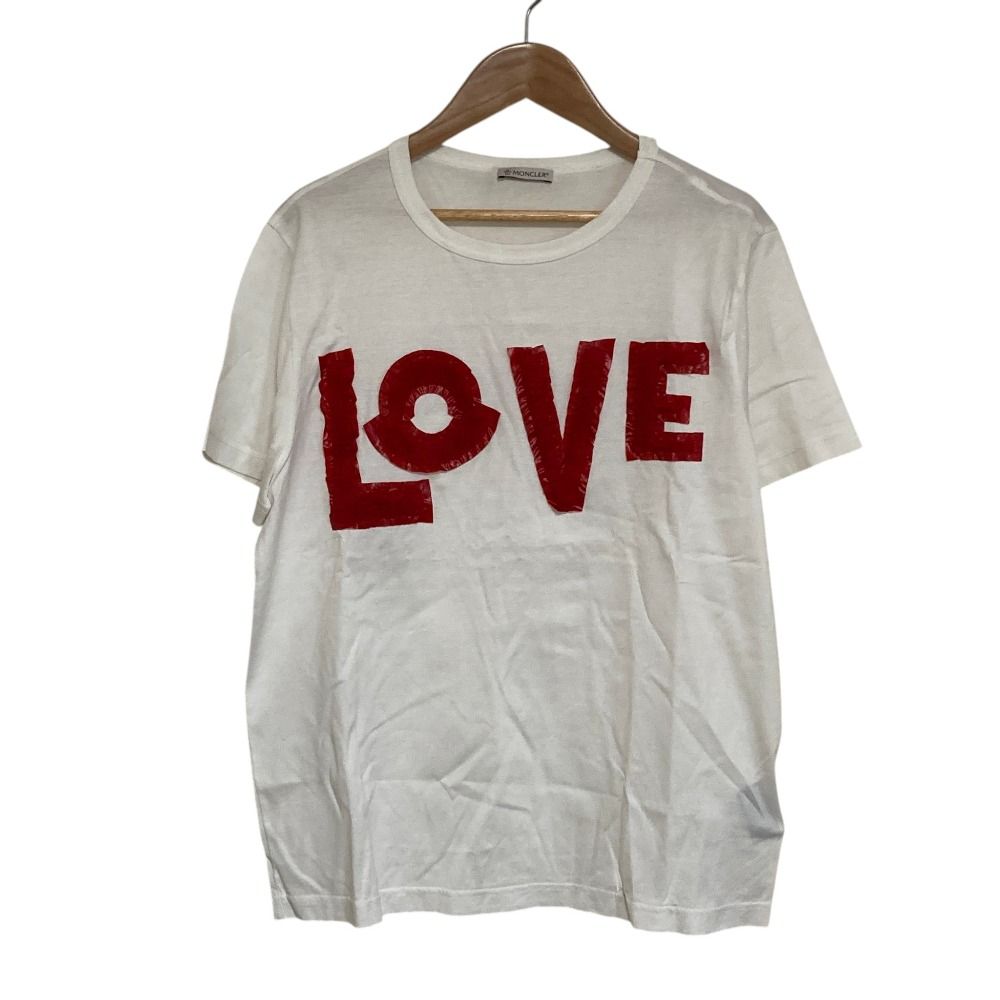 良品 MONCLER モンクレール ジーニアス2 1952 LOVE Tシャツ カットソー サイズXS ホワイト レディース 古着 中古 USED