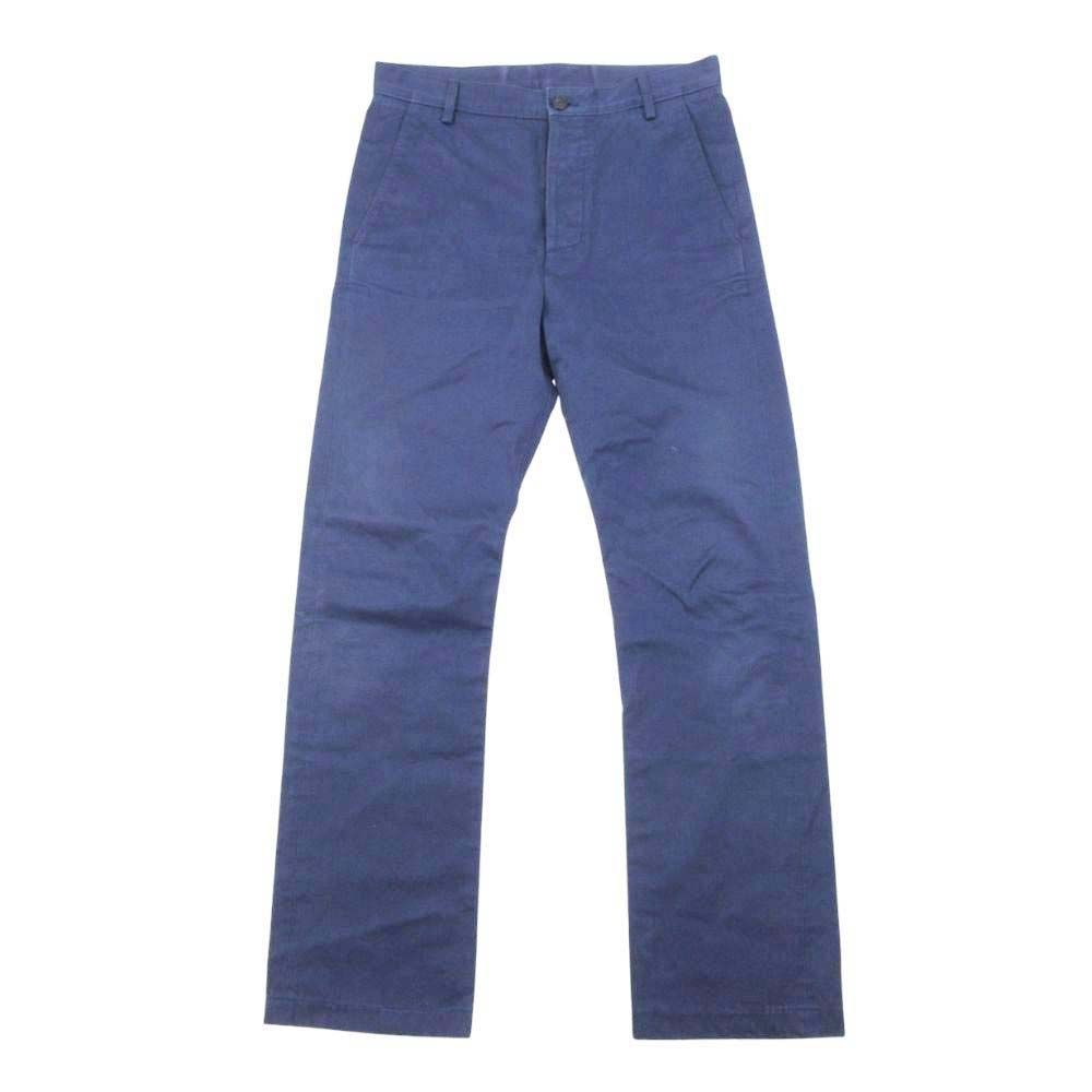 BALENCIAGA バレンシアガ 18ss コットン ストレートパンツ ボタンフライ ボトムス チノパン 44 紺 ネイビー メンズ 古着 中古 USED BALENCIAGA バレンシアガ 18ss コットン ストレートパンツ ボタン