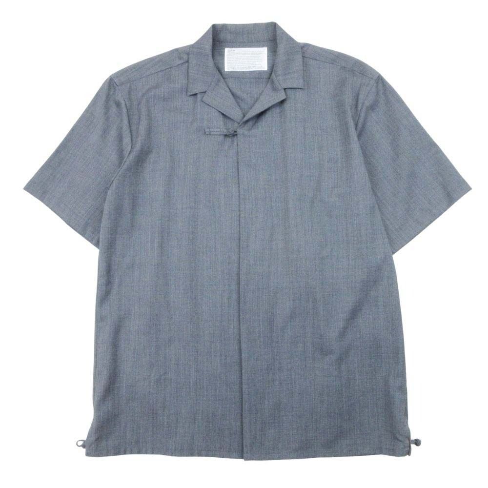 美品 kolor カラー 17ss Knot Button Shirt シャツ カットソー トップス オープンカラー オーバーサイズ 半袖 サマーウール 2 グレー メンズ 古着 中古 USED