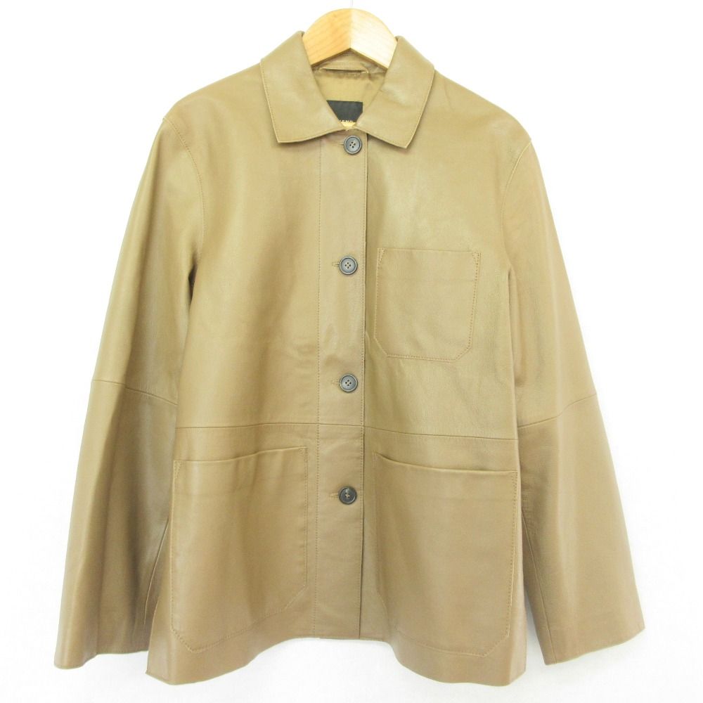 良品 MaxMara WEEKEND マックスマーラウィークエンド レザージャケット コート サイズ36 ブラウン レディース 古着 中古 USED