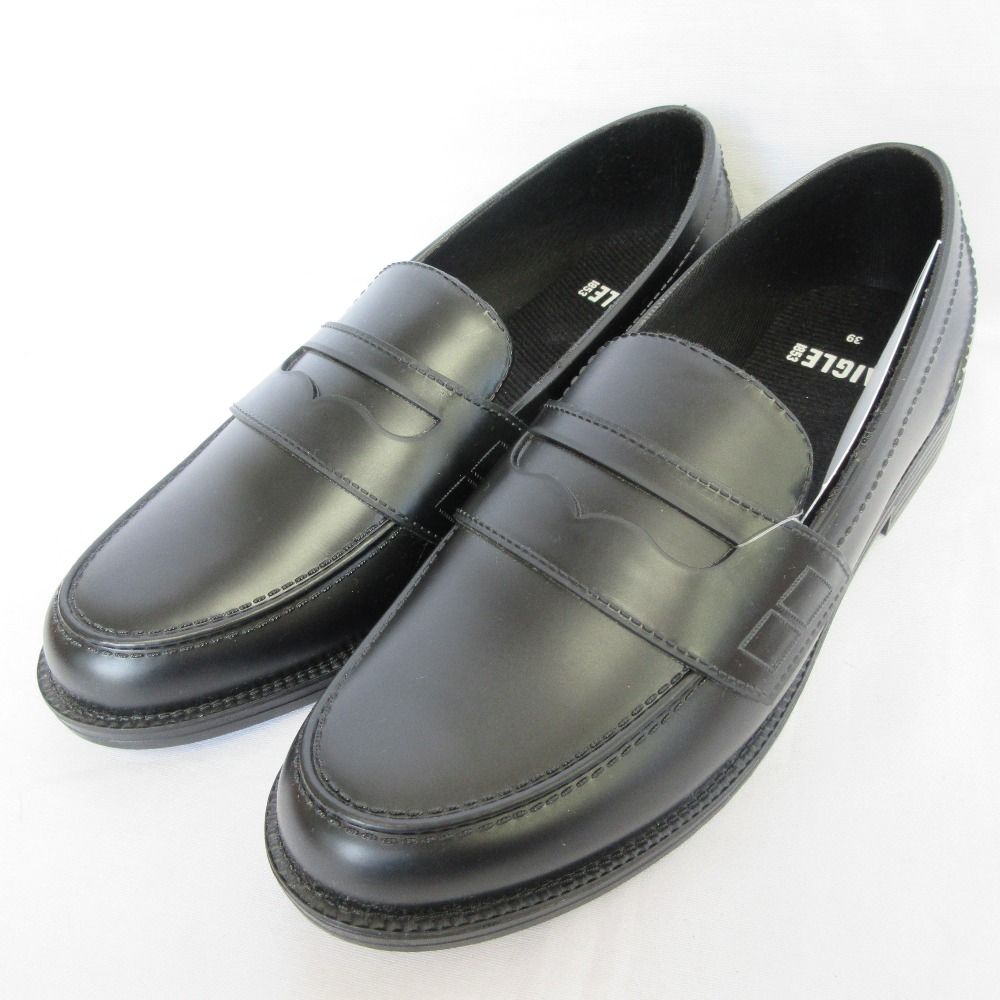 未使用 AIGLE エーグル SORBUS ソーバス 防水 ラバー レインローファー シューズ 39 24.5cm ブラック レディース 古着 中古 USED