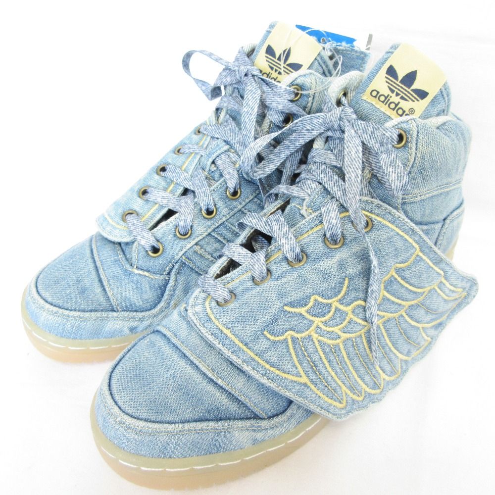 未使用 adidas × jeremy scott アディダス ジェレミースコット JS ADIWINGS DNM スニーカー V24621 サイズUS5.5 23.5cm ブルー レディース 古着 中古 USED