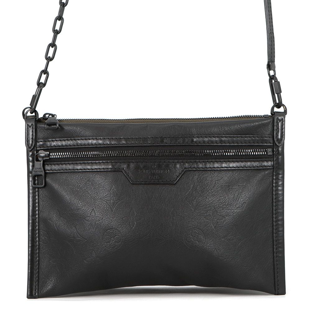 ルイヴィトン ショルダーバッグ モノグラムシャドウ フラット・メッセンジャー M44635 LOUIS VUITTON ポーチ ブラック 黒 ルイヴィトン ショルダーバッグ モノグラムシャドウ フラット