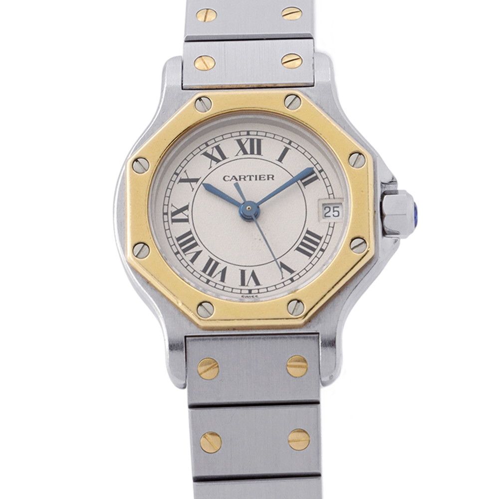 カルティエ サントスオクタゴン SM W2001683 Cartier 腕時計 アイボリー文字盤 クォーツ ヴィンテージ