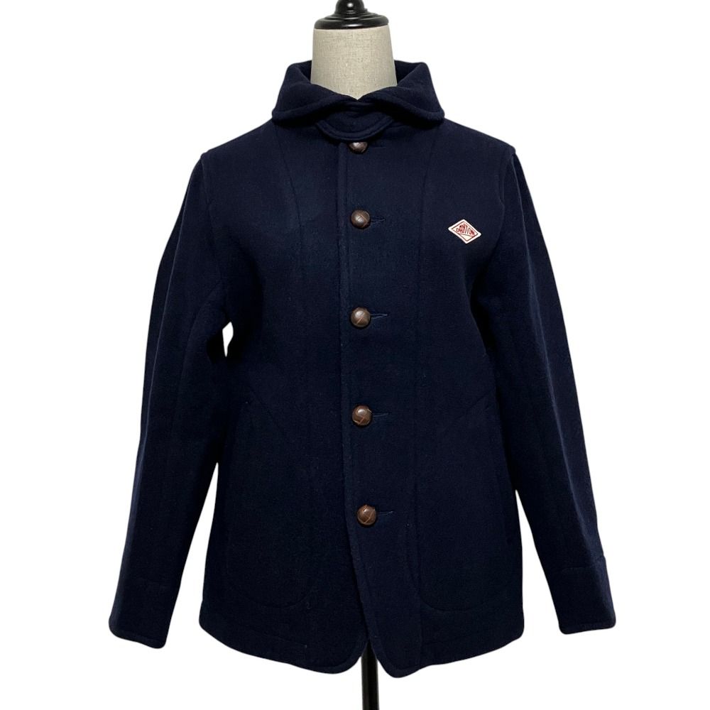 美品 DANTON ダントン ウールモッサ シングルジャケット 38 ネイビー レディース 古着 中古 USED