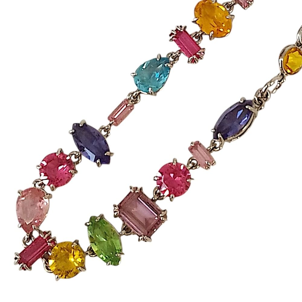 美品 SWAROVSKI スワロフスキー Gema ブレスレット シルバーカラー マルチカラー レディース 古着 中古 USED