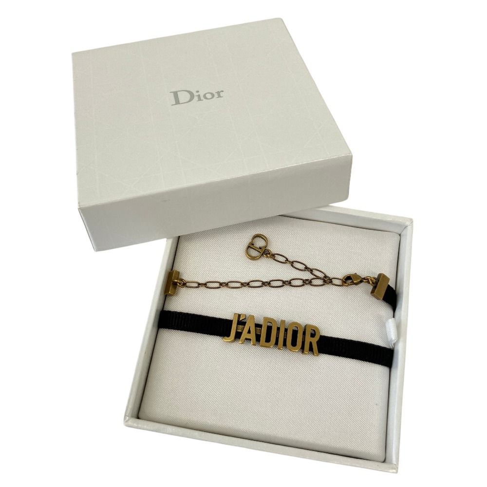 美品 Christian Dior クリスチャンディオール J'A DIOR ジャディオール ロゴ チョーカー ネックレス ゴールドカラー レディース 古着 中古 USED