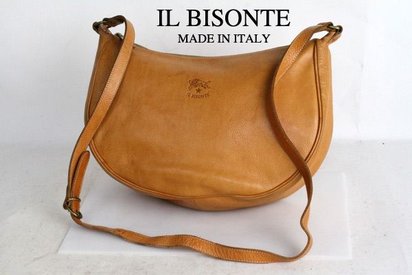 イタリア製 イルビゾンテ ハンティング型 レザー ショルダーバッグ ILBISONTE イル ビゾンテ バック アメカジ 古着 メンズ レディース BREE HERZ ブリー オシャレ おしゃれ