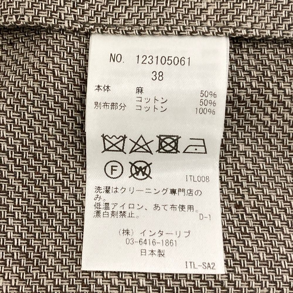 美品 23SS SACRA サクラ リネン コットン バスケット ジレ 123105061