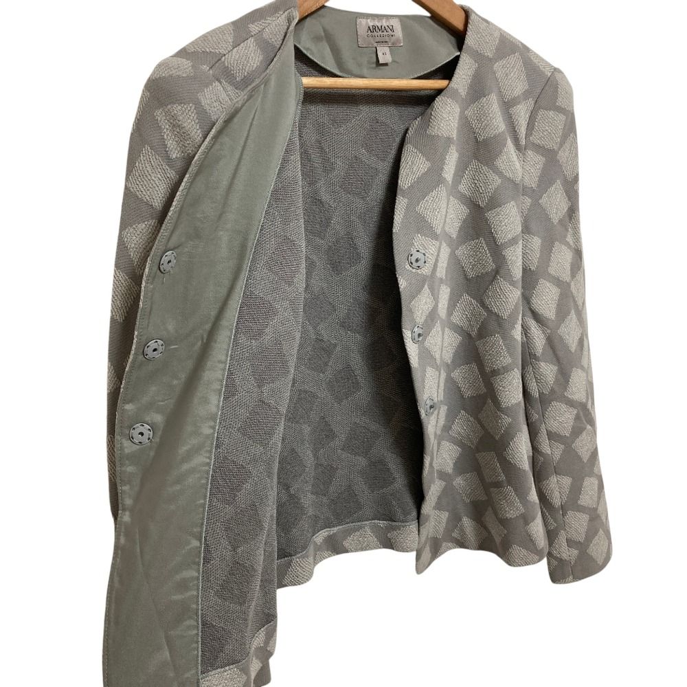 ARMANI　COLLEZIONI ノーカラー ジャケット 美品 ARMANI COLLEZIONI アルマーニコレツォーニ ノーカラージャケット