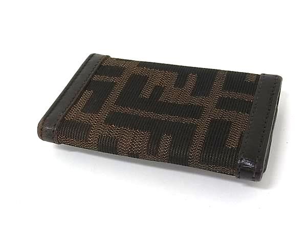FENDI フェンディ ズッカ柄 キャンバス×レザー 6連 キーケース 鍵入れ