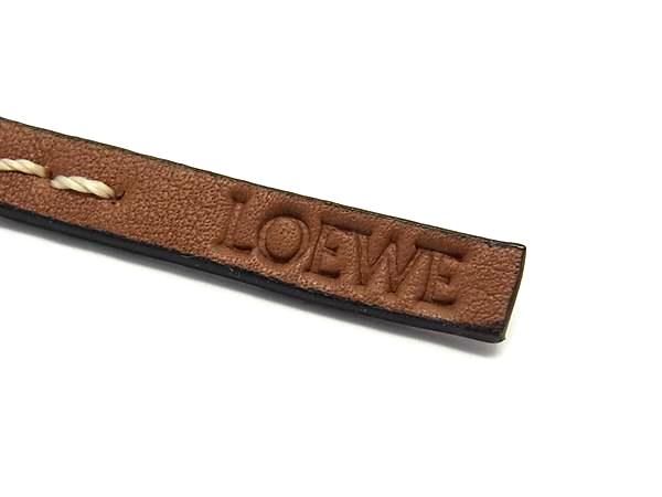 LOEWE ブラウンレザー キーホルダー　ロエベ キーホルダー チャーム レザー □美品□ LOEWE ロエベ レザー パーソナライズ チャーム用ストラップ