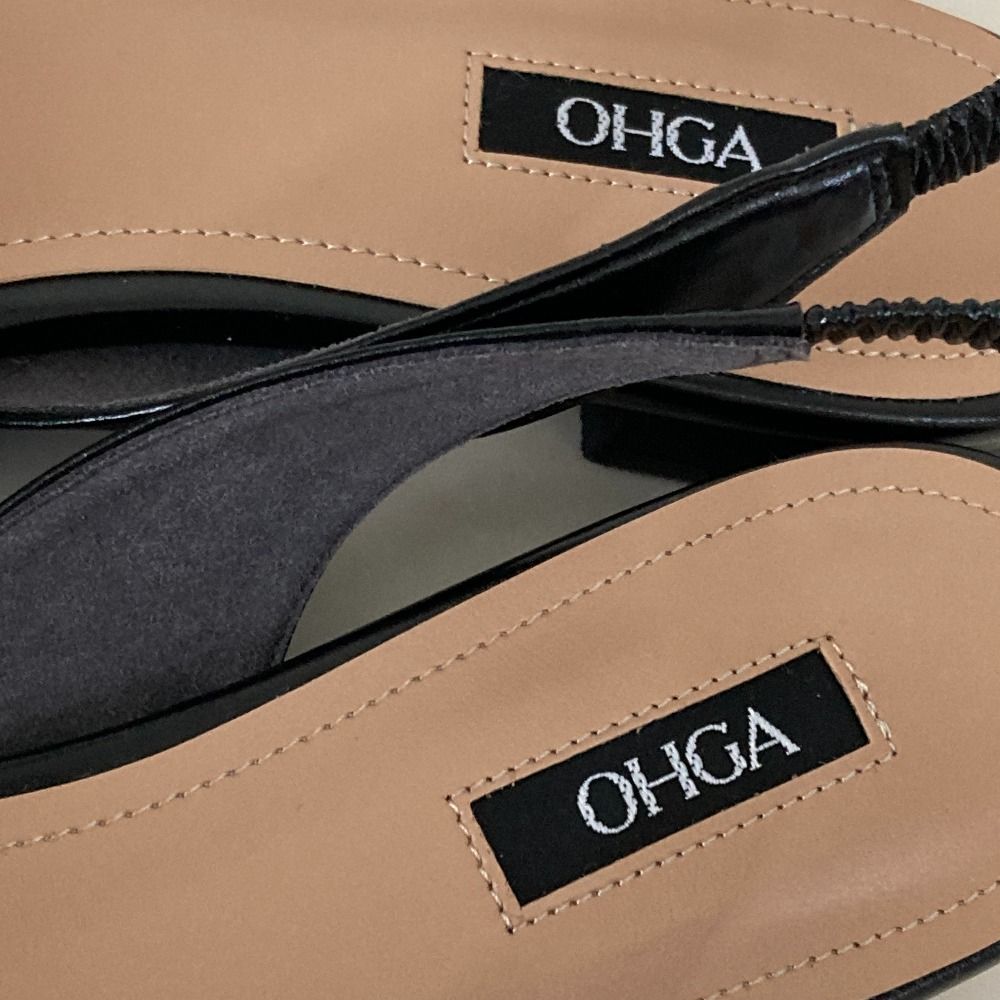 未使用 OHGA オーガ BIJOU MULE ビジュー装飾 スリングバック ミュール