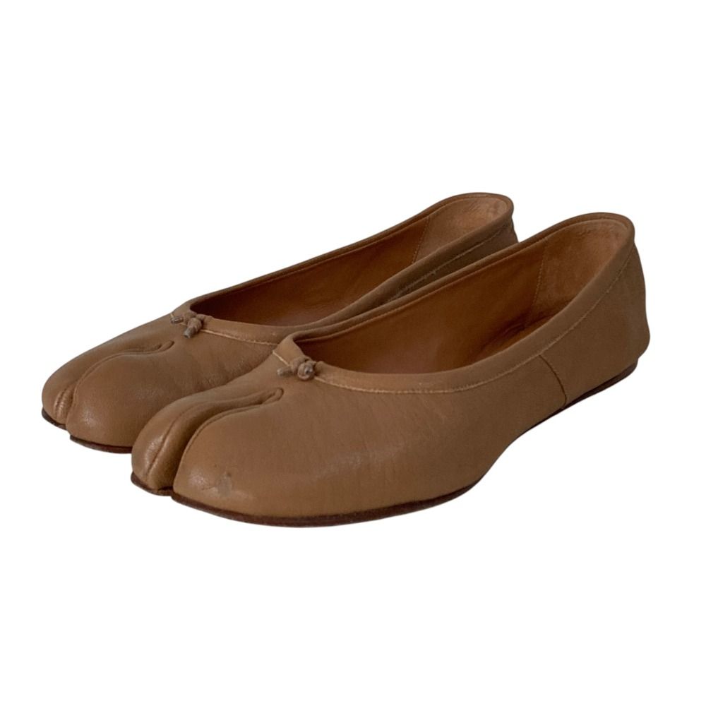 良品 24AW Maison Margiela メゾンマルジェラ 22 TABI フラットパンプス S58WZ0042 サイズ38.5 25.5cm程度 ベージュ レディース 古着 中古 USED