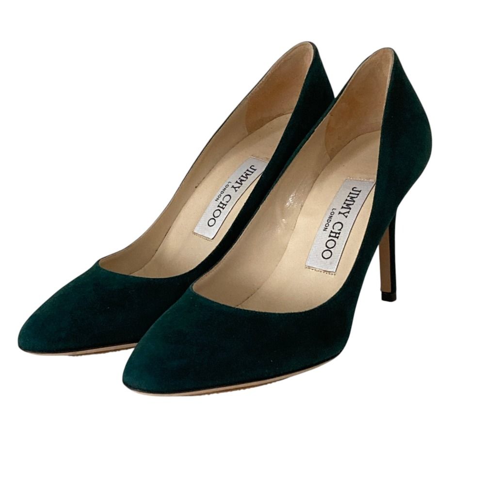 良品 JIMMY CHOO ジミーチュウ スエードレザー アーモンドトゥパンプス