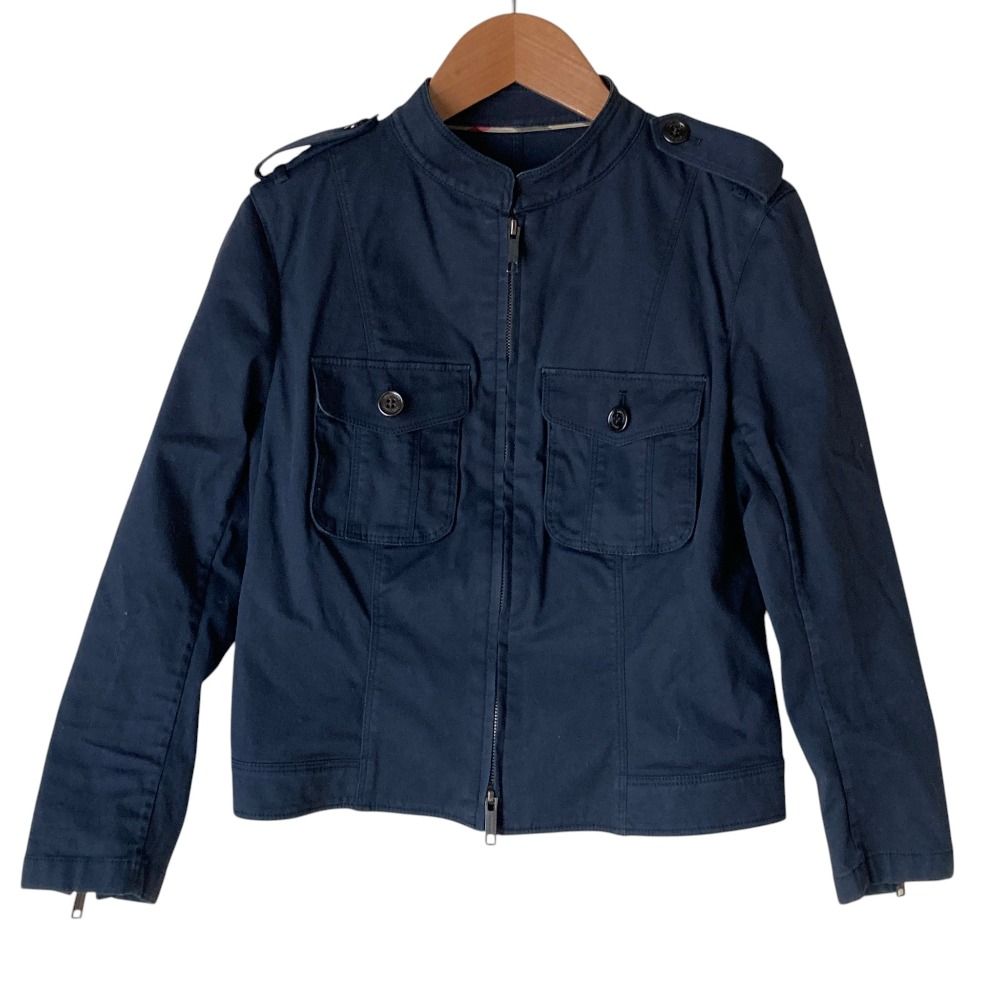 美品 Burberry London バーバリーロンドン コットンバイカージャケット