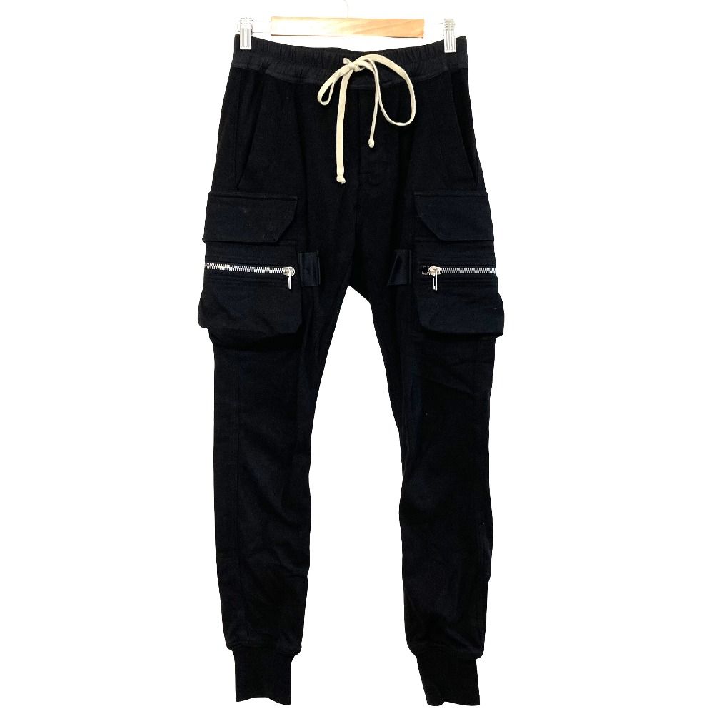 美品 23AW RICK OWENS リックオウエンス マストドンカーゴパンツ RP02C1323 サイズI40 ブラック レディース 古着 中古 USED