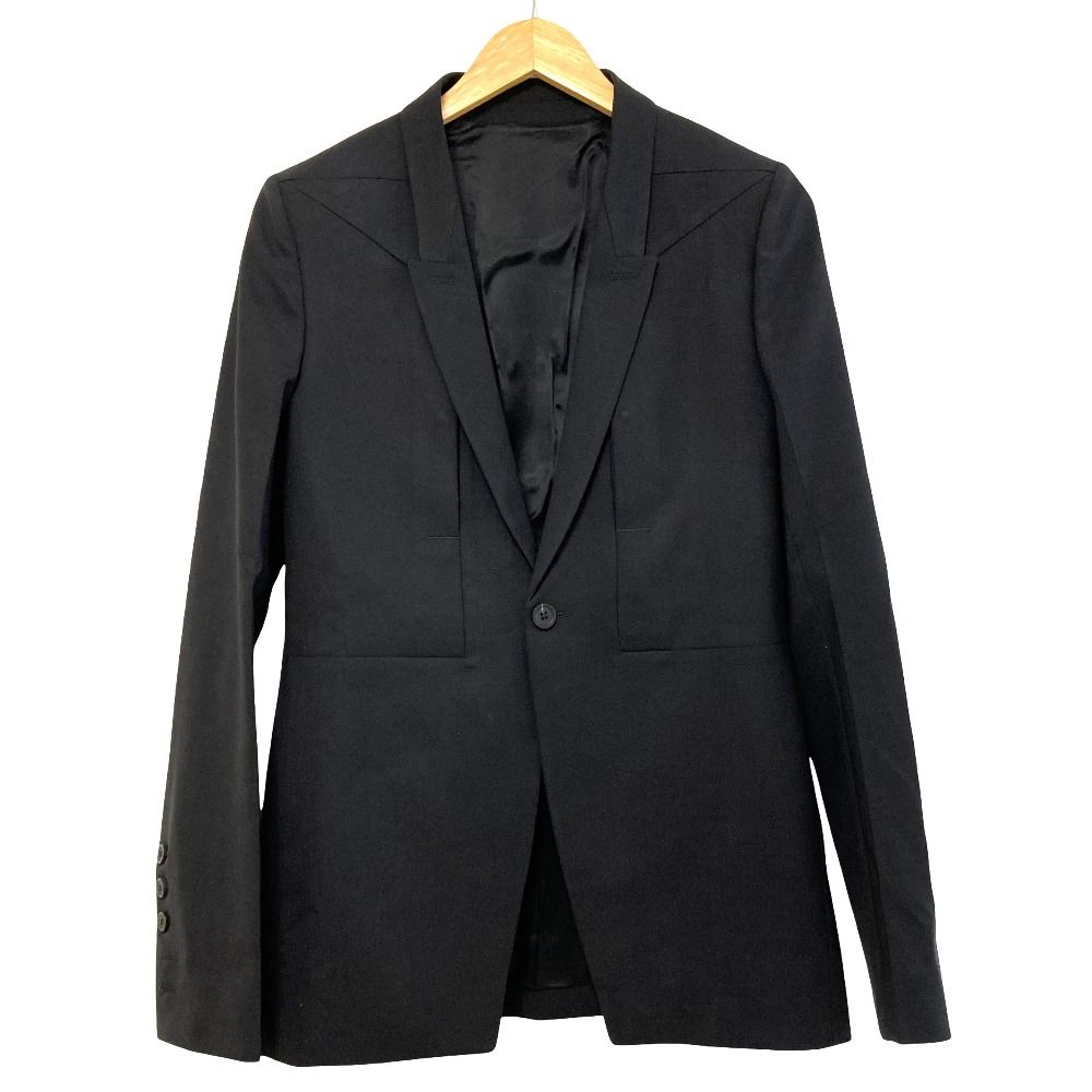 美品 RICK OWENS リックオウエンス ナローラペル シングルジャケット RP02C1749 サイズI38 ブラック レディース 古着 中古 USED
