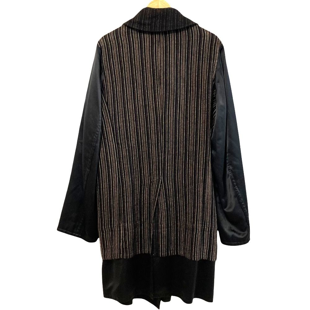 美品 Y's ワイズ ヨウジヤマモト サテン切替 ストライプ ダブル