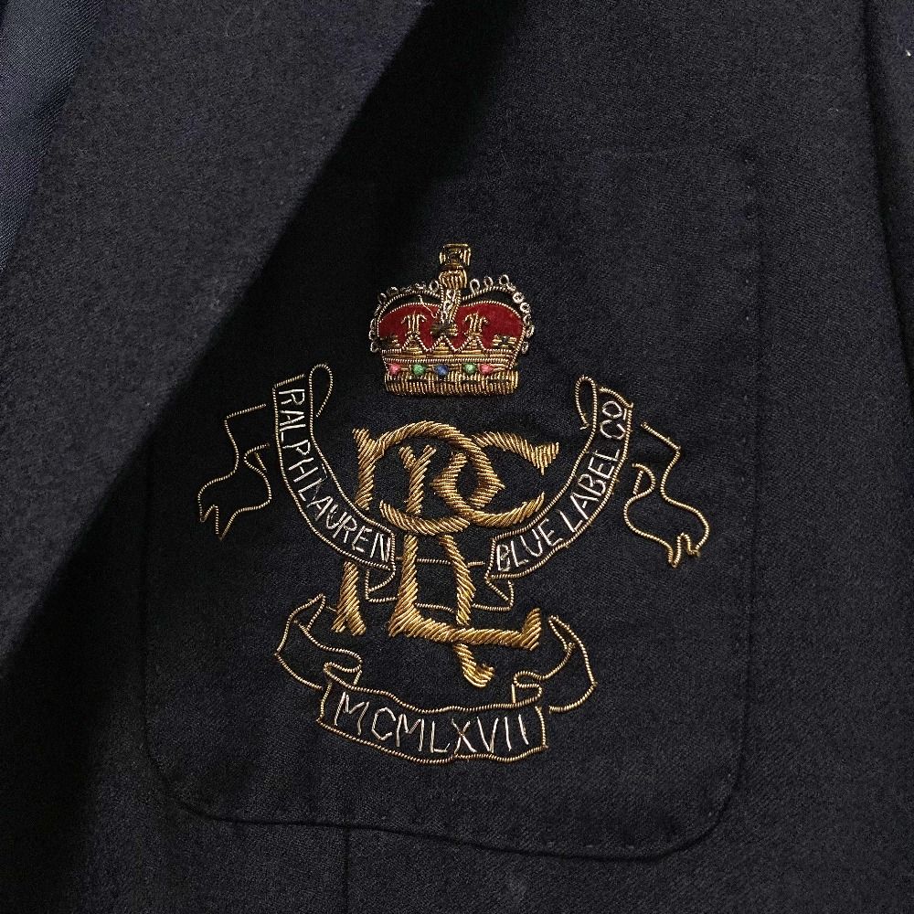 美品 RALPH LAUREN ラルフローレン エンブレム刺繍 金ボタン