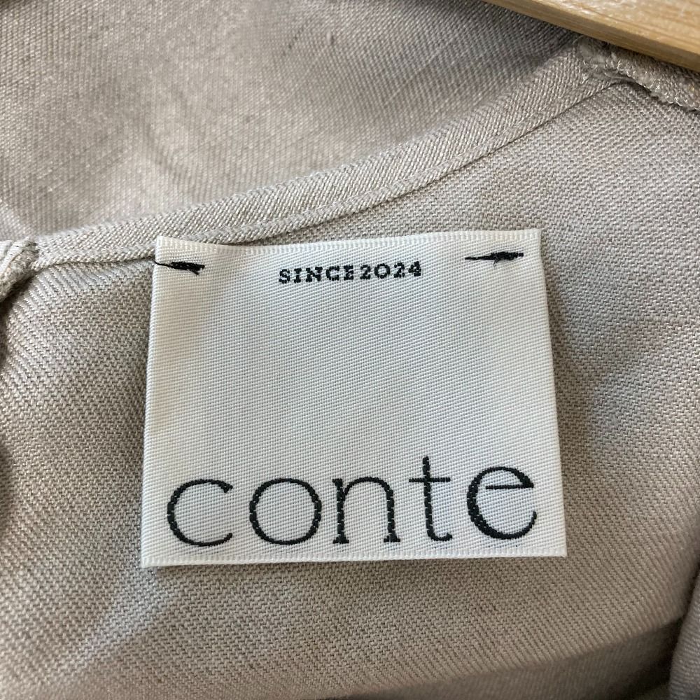 美品 conte コンテ ウールリネン グラスタック ロング ワンピース