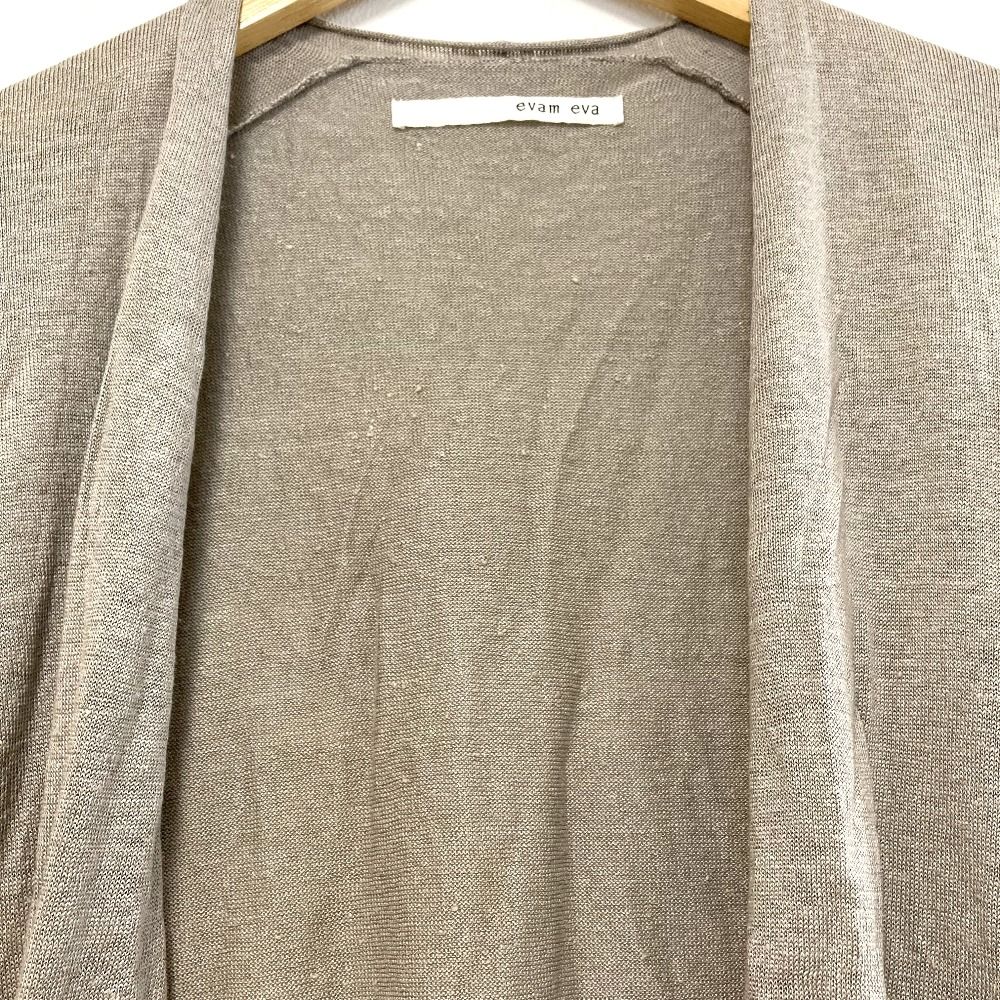 evam eva リネンローブベスト✴︎極美品 良品 evam eva エヴァムエヴァ linen robe vest リネン ニット ローブ
