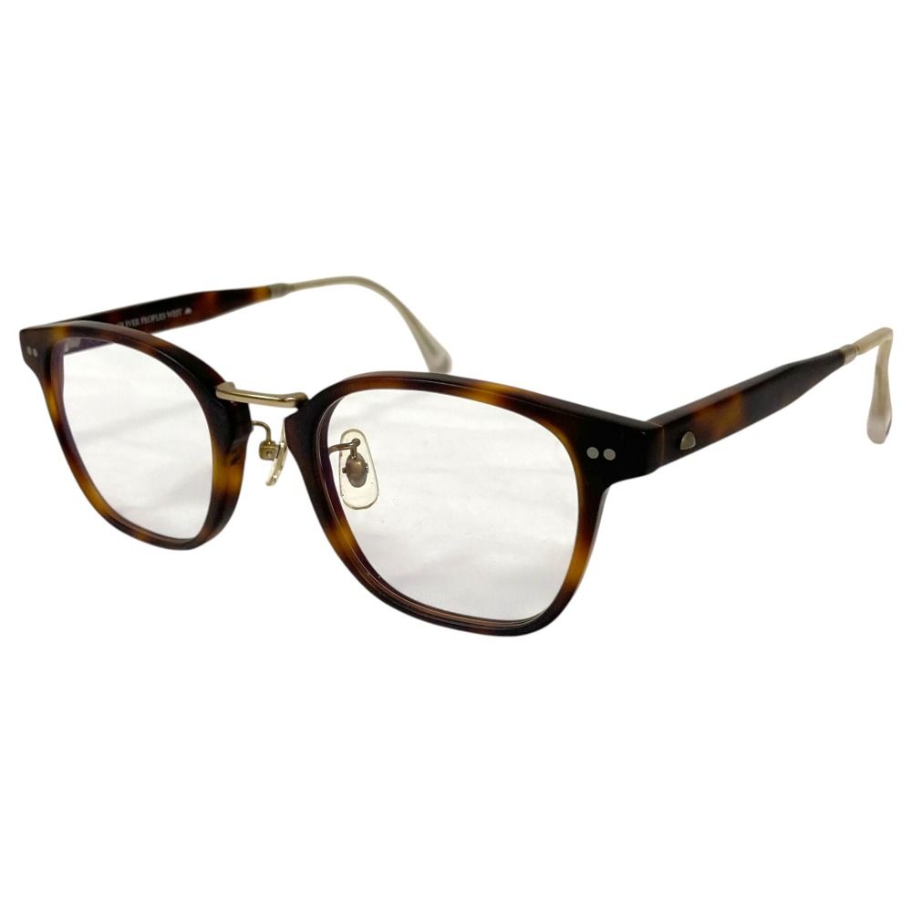 美品 Oliver Peoples WEST オリバーピープルズ ウエスト IRELAND べっ甲柄 セルフレーム ウェリントン メガネ 眼鏡 ブラウン レディース 古着 中古 USED