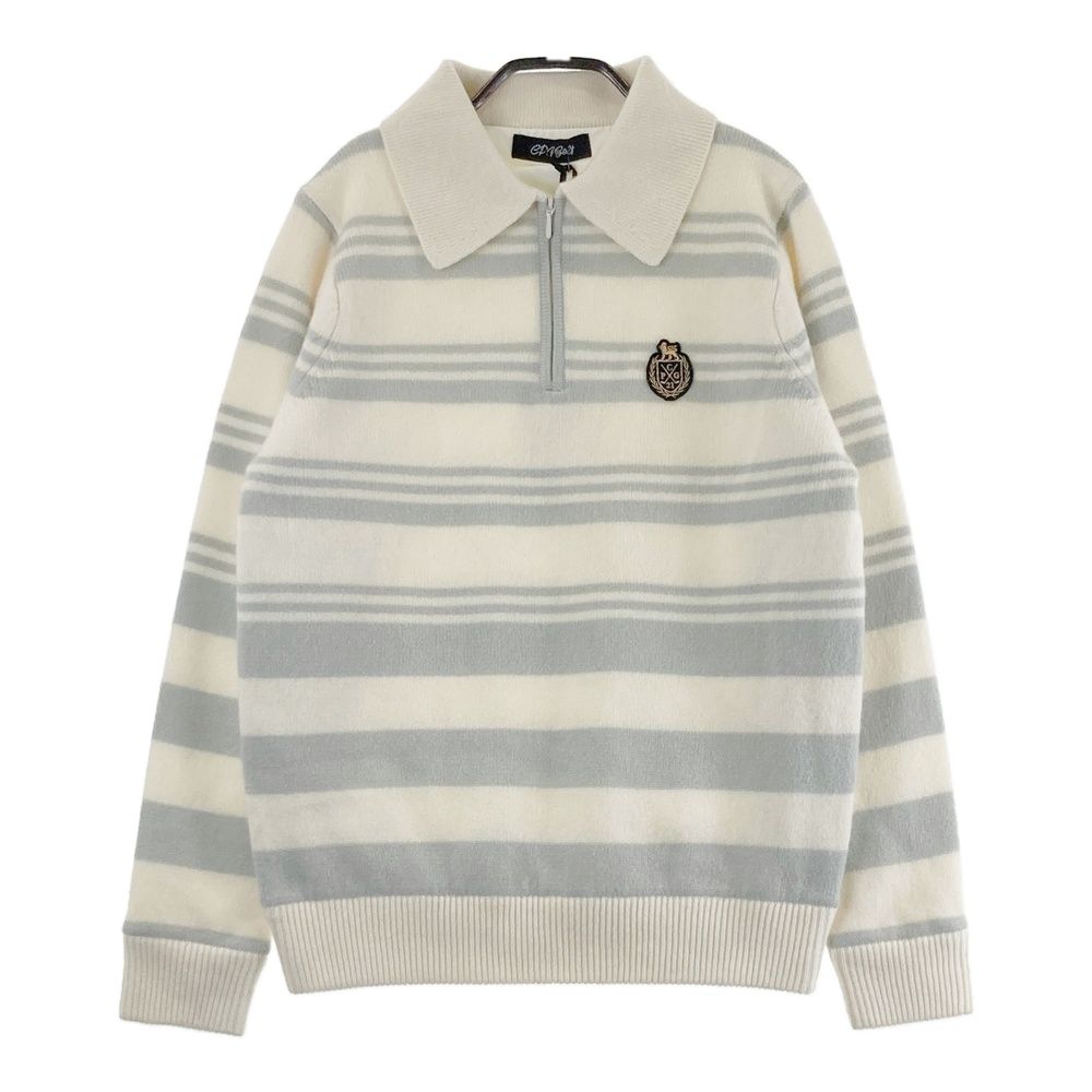 サイズ：1 CPG GOLF シーピージーゴルフ 1309-25244 ハーフジップ ニット セーター ポロ  ブルー系 [240101676216] ゴルフウェア レディース ストスト サイズ：1 CPG GOLF シーピージーゴルフ 1309-25244 ハーフジップ