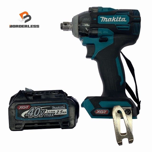 ☆中古品☆makita マキタ 40Vmax 充電式インパクトレンチ TW004G バッテリ1個(2.5Ah)付 コードレス130714
